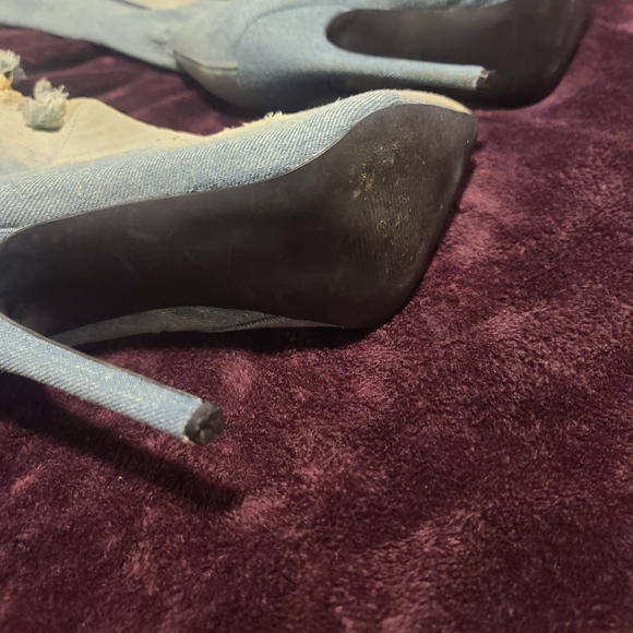 Stylish Denim Thigh-High Boots - Picture 3 of 4